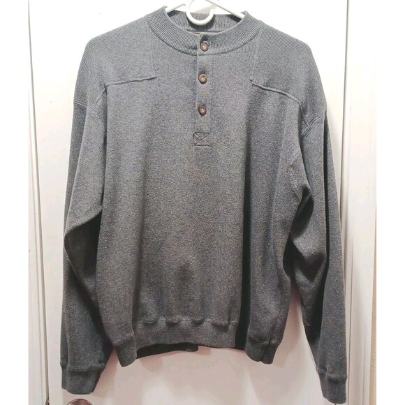 Woolrich Vintage Men's Gray Quarter Button Up Heavyweight Sweater Size Large - Picture 1 of 5